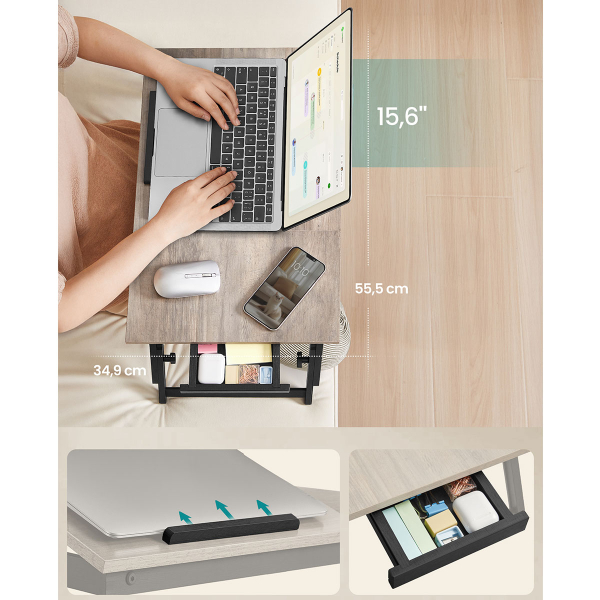 Πτυσσόμενο Βοηθητικό Τραπεζάκι Για Λάπτοπ (55x35x23) Songmics LLD105W01
