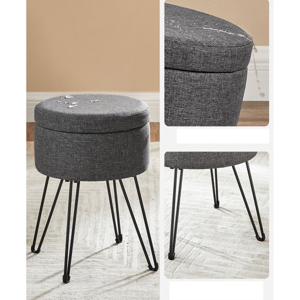 Σκαμπό Με Αποθηκευτικό Χώρο (Φ32.5x44.1) Songmics LOM002G01