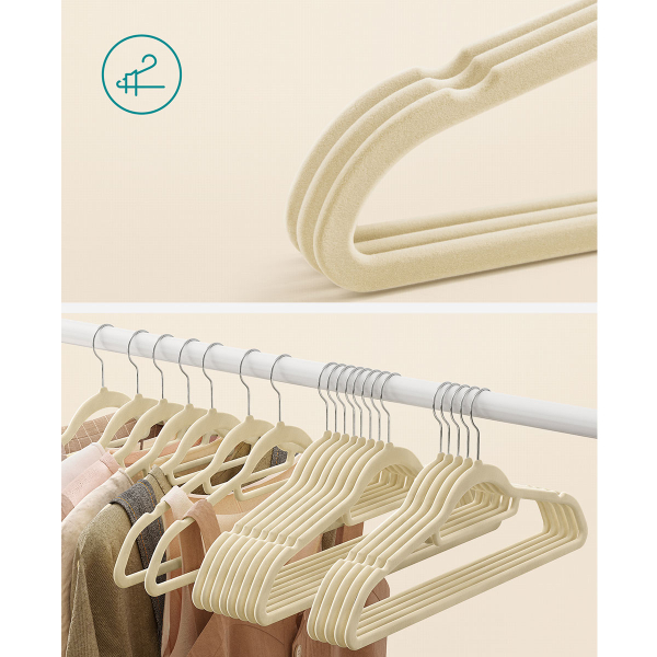 Βελουτέ Κρεμάστρες Ρούχων (Σετ 20τμχ) Songmics CRF020M20