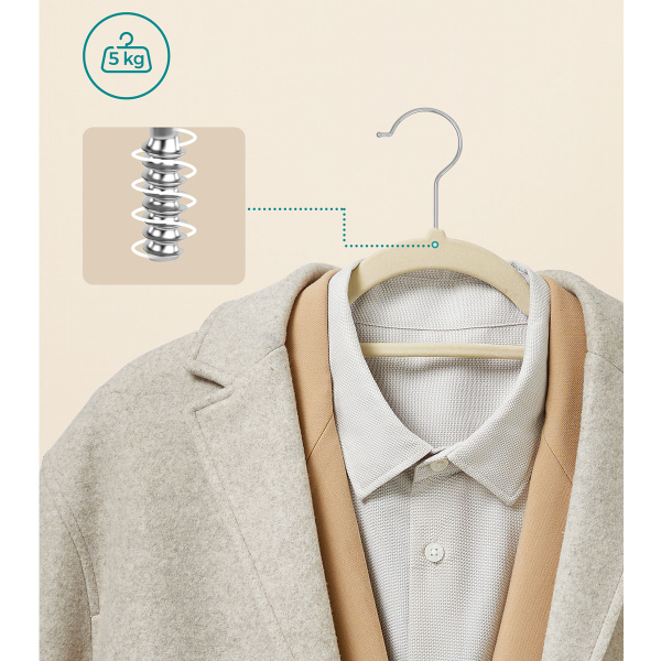 Βελουτέ Κρεμάστρες Ρούχων (Σετ 20τμχ) Songmics CRF020M20