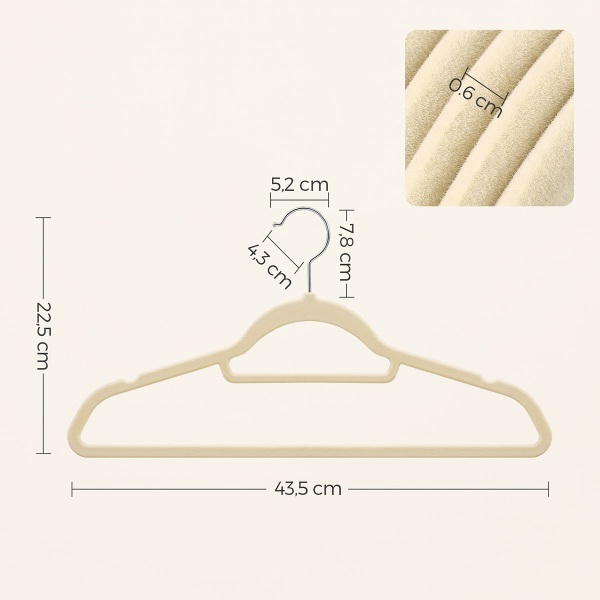 Βελουτέ Κρεμάστρες Ρούχων (Σετ 20τμχ) Songmics CRF020M20