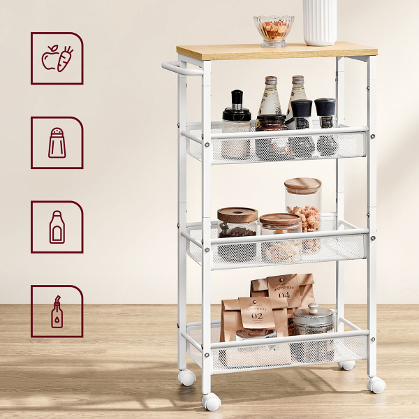 Τρόλεϊ/Ραφιέρα 3 Θέσεων (45.4x22x77) Vasagle LRC033W09