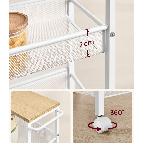 Τρόλεϊ/Ραφιέρα 3 Θέσεων (45.4x22x77) Vasagle LRC033W09