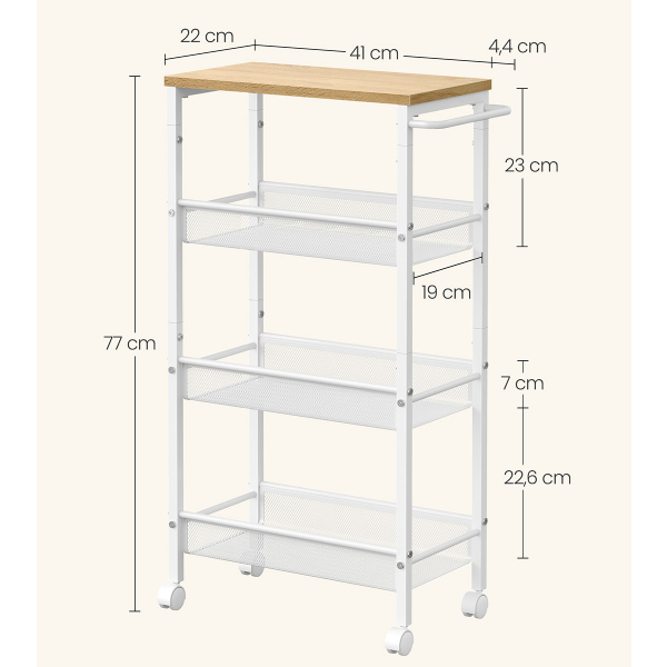 Τρόλεϊ/Ραφιέρα 3 Θέσεων (45.4x22x77) Vasagle LRC033W09