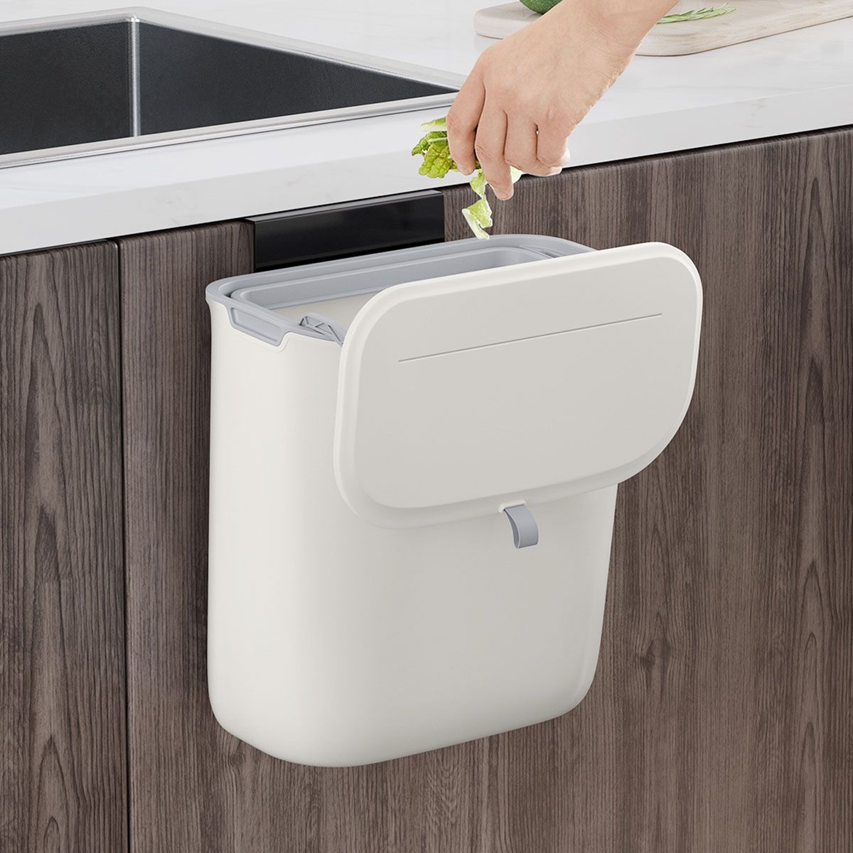 Κάδος Κουζίνας Ντουλαπιού (26x15x28) 9lt Songmics LTB820W9