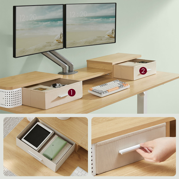 Ηλεκτρικό Γραφείο Με Ενσωματωμένες Πρίζες (140x60x72/120) & Ρυθμιζόμενο Ύψος Vasagle LSD184YD01