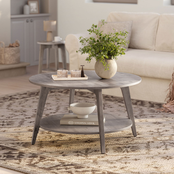 Τραπέζι Σαλονιού Με Ράφι (Φ80x45) Vasagle LCT243K02V1