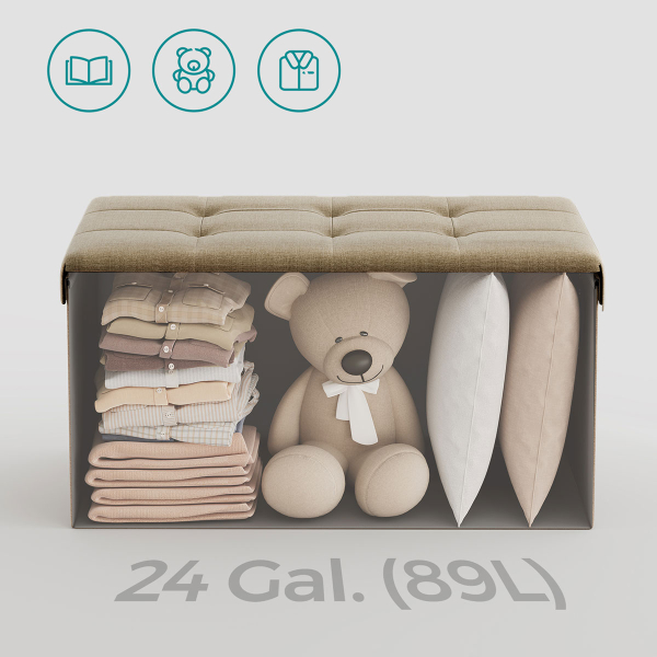 Ταμπουρέ Με Αποθηκευτικό Χώρο (76x38x38) Songmics LSF047K51