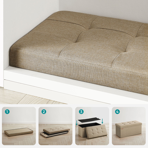 Ταμπουρέ Με Αποθηκευτικό Χώρο (76x38x38) Songmics LSF047K51