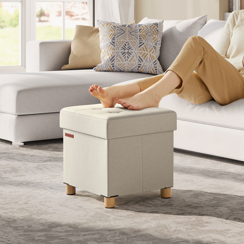 Σκαμπό Με Αποθηκευτικό Χώρο (38x38x40) Songmics LSF014W11