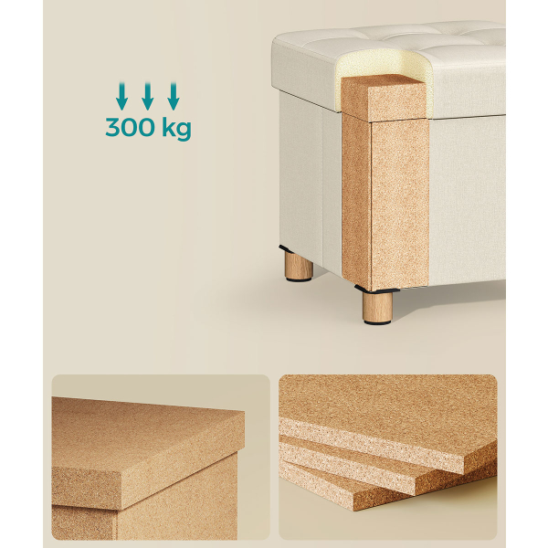 Σκαμπό Με Αποθηκευτικό Χώρο (38x38x40) Songmics LSF014W11