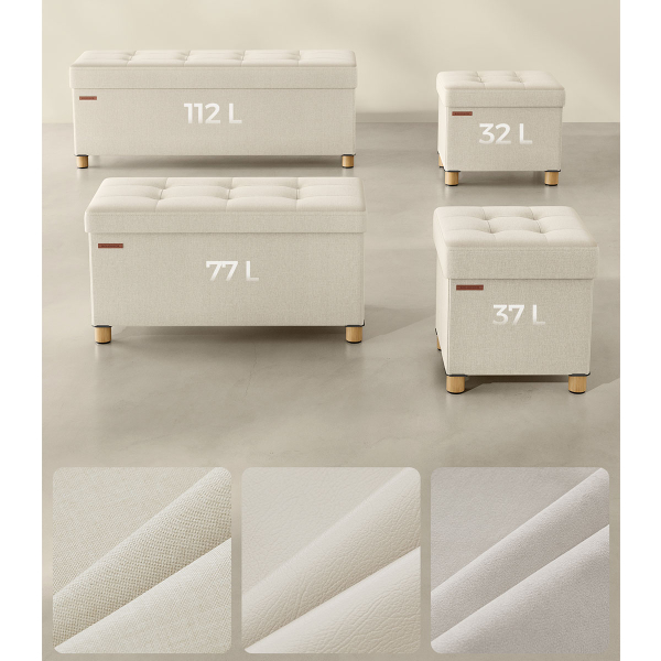 Σκαμπό Με Αποθηκευτικό Χώρο (38x38x40) Songmics LSF014W11