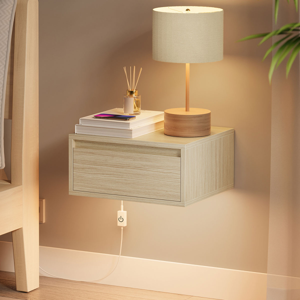 Επιτοίχιο Κομοδίνο Με Συρτάρι & Led (40x35x19) Vasagle LET654N01