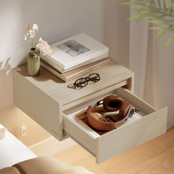 Επιτοίχιο Κομοδίνο Με Συρτάρι & Led (40x35x19) Vasagle LET654N01