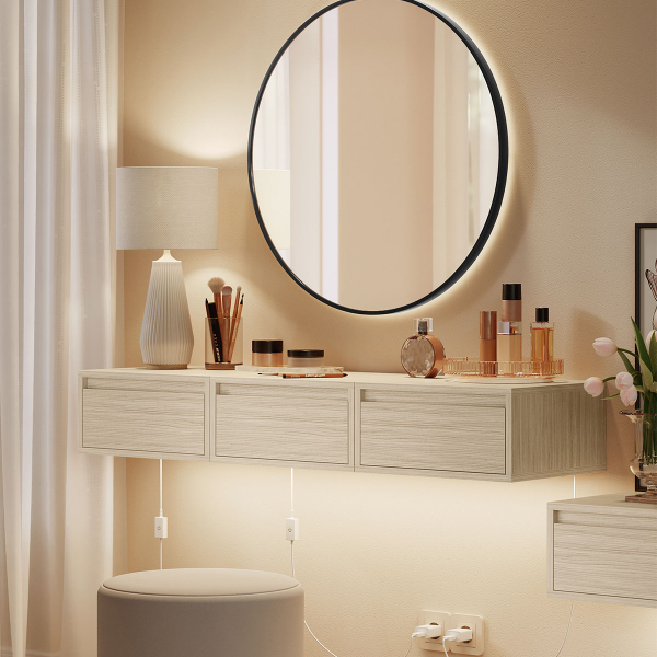 Επιτοίχιο Κομοδίνο Με Συρτάρι & Led (40x35x19) Vasagle LET654N01