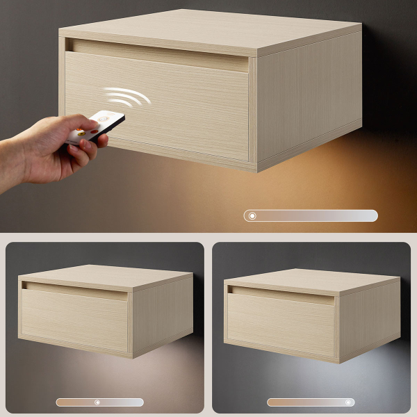 Επιτοίχιο Κομοδίνο Με Συρτάρι & Led (40x35x19) Vasagle LET654N01