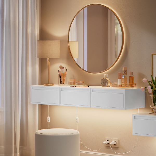 Επιτοίχιο Κομοδίνο Με Συρτάρι & Led (40x35x19) Vasagle LET654W01