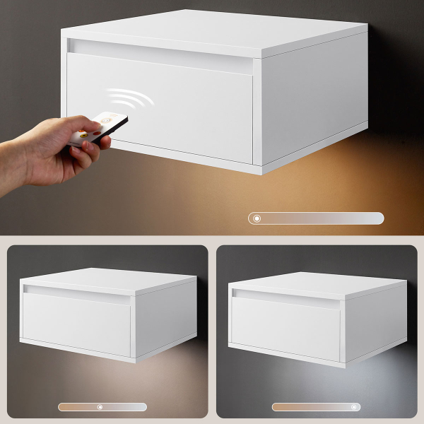 Επιτοίχιο Κομοδίνο Με Συρτάρι & Led (40x35x19) Vasagle LET654W01