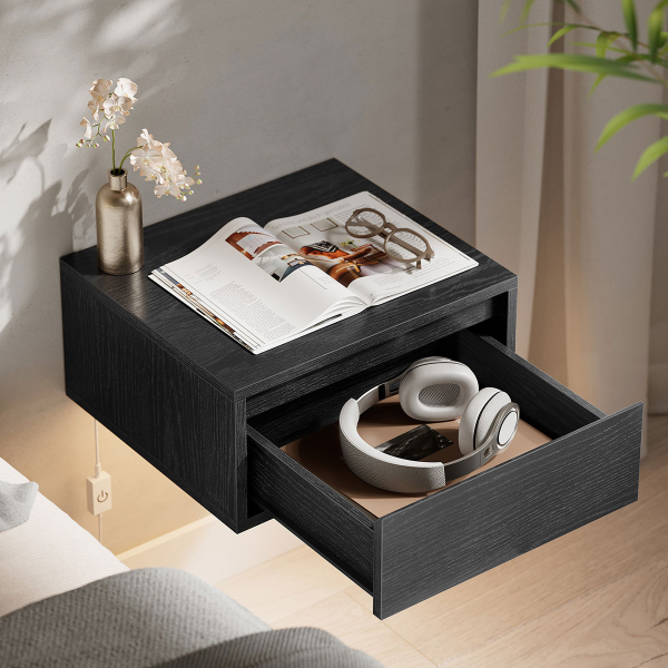 Επιτοίχιο Κομοδίνο Με Συρτάρι & Led (40x35x19) Vasagle LET654B01