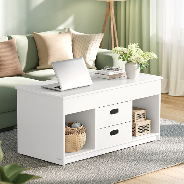 Τραπέζι Σαλονιού Με Σερβιτόρο Ράφια & Συρτάρια (100x50x48.5) Vasagle LCT210W01