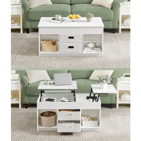 Τραπέζι Σαλονιού Με Σερβιτόρο Ράφια & Συρτάρια (100x50x48.5) Vasagle LCT210W01