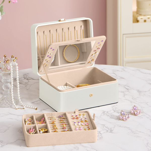 Μπιζουτιέρα Κουτί Με Καθρέφτη (22x17.6x11) Songmics JBC200W01