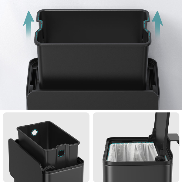 Κάδος Κουζίνας Ντουλαπιού (25.8x15.2x32) 8lt Songmics LTB810B01