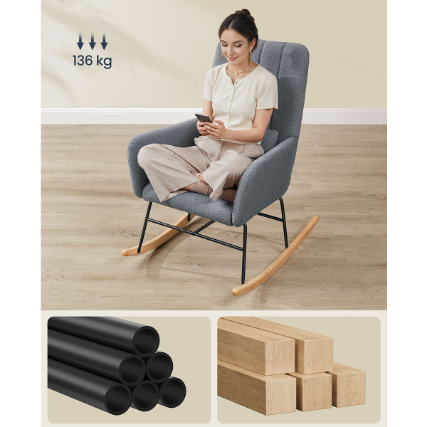 Πολυθρόνα Κουνιστή (89.5x67.5x106) Songmics LYY500GN01