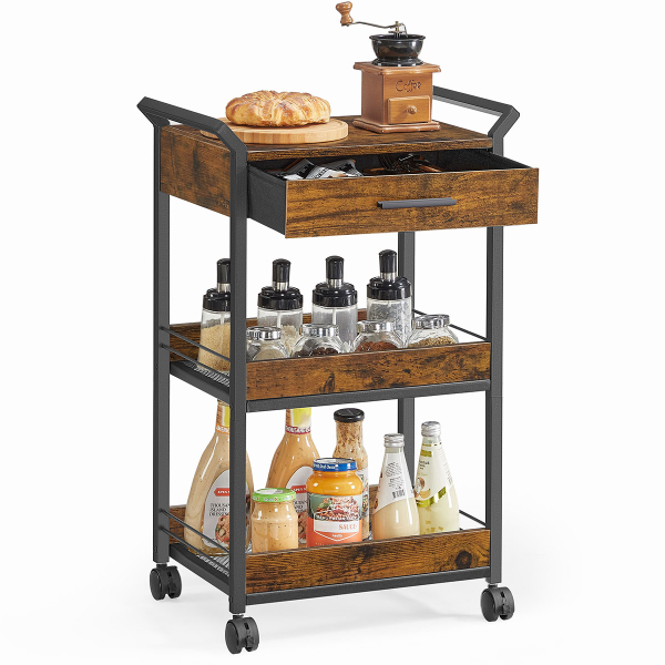 Τρόλεϊ/Ραφιέρα 3 Θέσεων Με Συρτάρι (46.2x30x70.5) Vasagle LRC048KD01