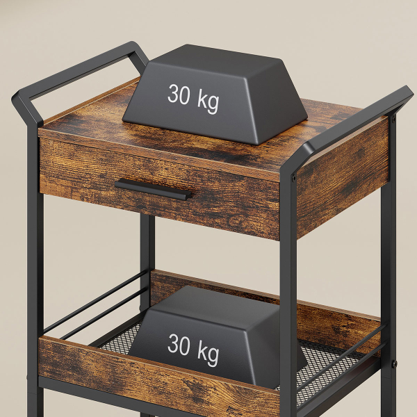 Τρόλεϊ/Ραφιέρα 3 Θέσεων Με Συρτάρι (46.2x30x70.5) Vasagle LRC048KD01