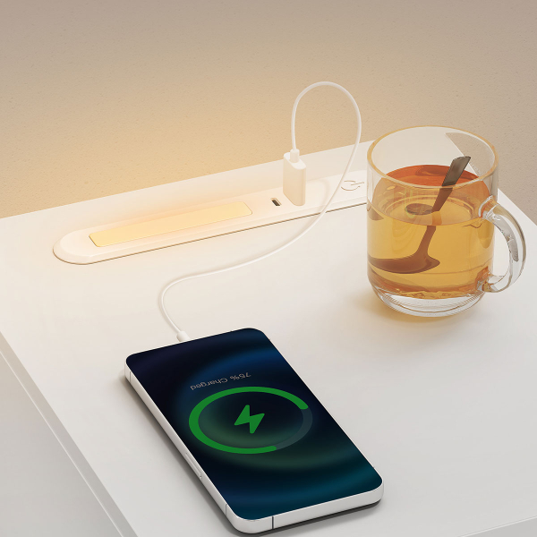 Κομοδίνο Με Ενσωματωμένες Πρίζες - USB & Led (30x25x59.5) Vasagle LET610W01