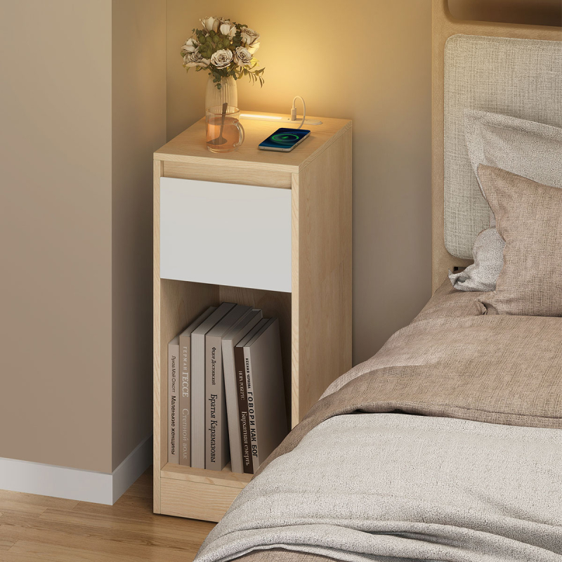 Κομοδίνο Με Ενσωματωμένες Πρίζες - USB & Led (30x25x59.5) Vasagle LET610Y01