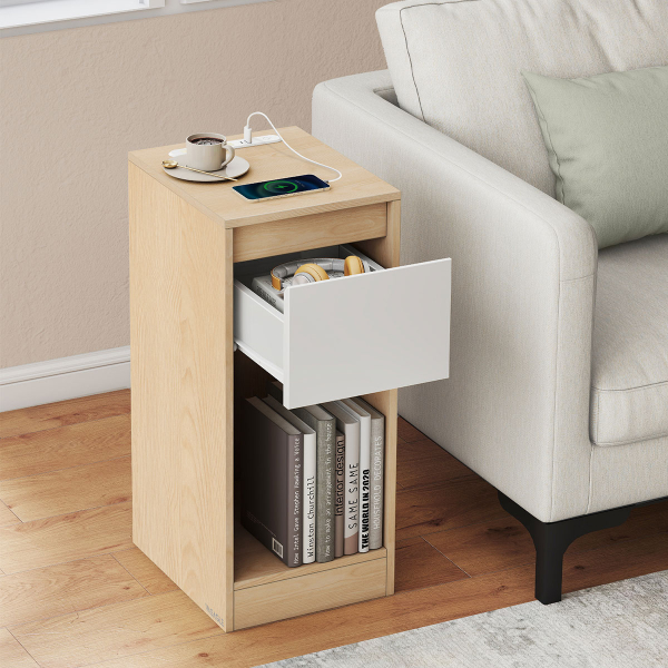 Κομοδίνο Με Ενσωματωμένες Πρίζες - USB & Led (30x25x59.5) Vasagle LET610Y01