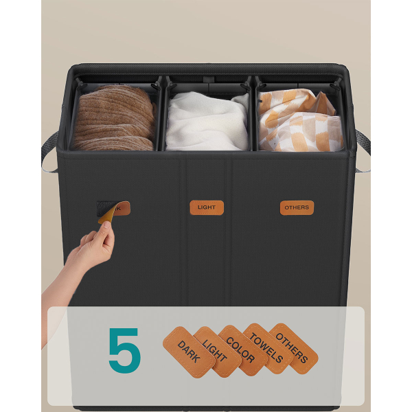 Καλάθι Απλύτων 3 Θέσεων (64x33x75) Songmics RLH013B01