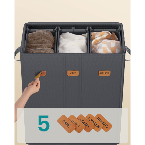 Καλάθι Απλύτων 3 Θέσεων (64x33x75) Songmics RLH013G01