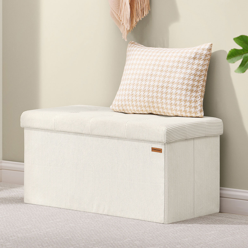 Ταμπουρέ Με Αποθηκευτικό Χώρο (76x38x38) Songmics LSF603W01