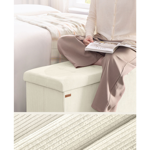 Ταμπουρέ Με Αποθηκευτικό Χώρο (76x38x38) Songmics LSF603W01