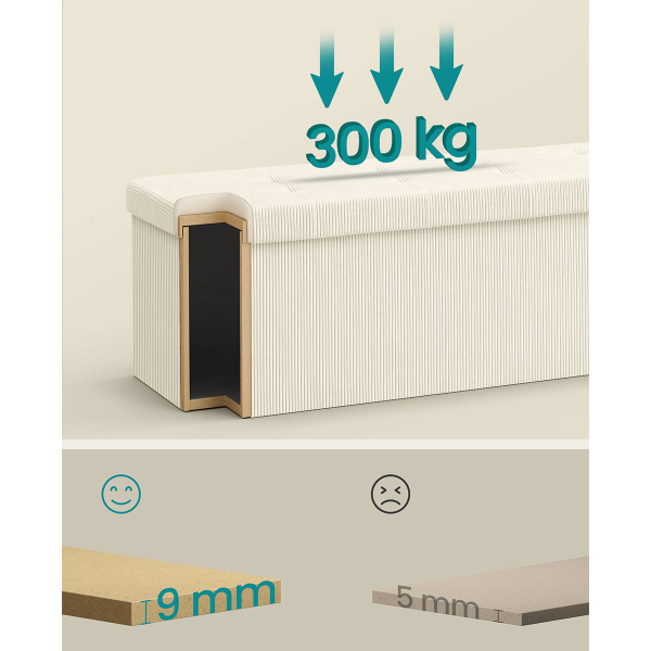 Ταμπουρέ Με Αποθηκευτικό Χώρο (76x38x38) Songmics LSF603W01