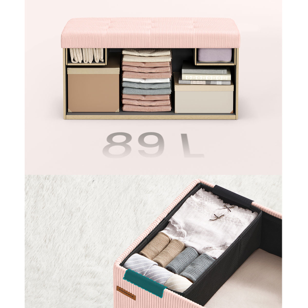 Ταμπουρέ Με Αποθηκευτικό Χώρο (76x38x38) Songmics LSF603R01