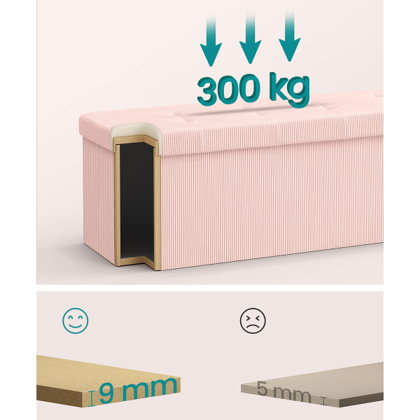 Ταμπουρέ Με Αποθηκευτικό Χώρο (76x38x38) Songmics LSF603R01