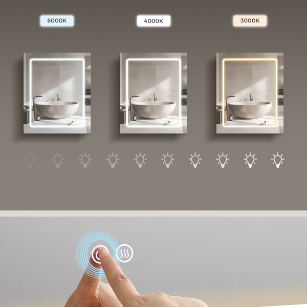 Καθρέφτης Τοίχου Με Ντουλάπι - Ενσωματωμένες Πρίζες & Led (50x16.5x60) Vasagle BBK133W01