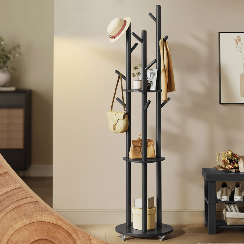 Καλόγερος Ρούχων Με Ράφια & Ροδάκια (Φ40x175) Vasagle RCR023B01