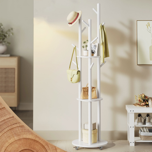 Καλόγερος Ρούχων Με Ράφια & Ροδάκια (Φ40x175) Vasagle RCR023W01