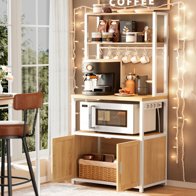 Ραφιέρα Δαπέδου 5 Θέσεων Με Ενσωματωμένες Πρίζες (60x40x170) Vasagle KKS058Y02