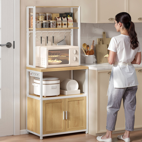 Ραφιέρα Δαπέδου 5 Θέσεων Με Ενσωματωμένες Πρίζες (60x40x170) Vasagle KKS058Y02