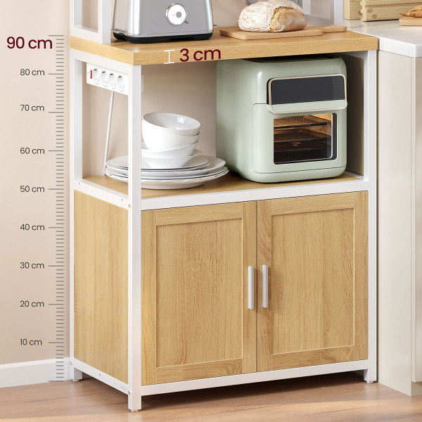 Ραφιέρα Δαπέδου 5 Θέσεων Με Ενσωματωμένες Πρίζες (60x40x170) Vasagle KKS058Y02