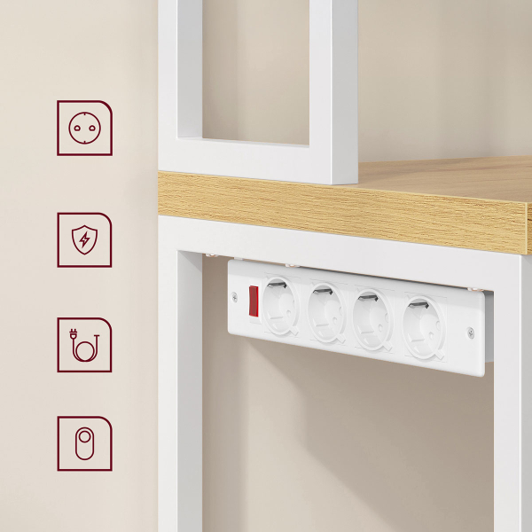 Ραφιέρα Δαπέδου 5 Θέσεων Με Ενσωματωμένες Πρίζες (60x40x170) Vasagle KKS058Y02