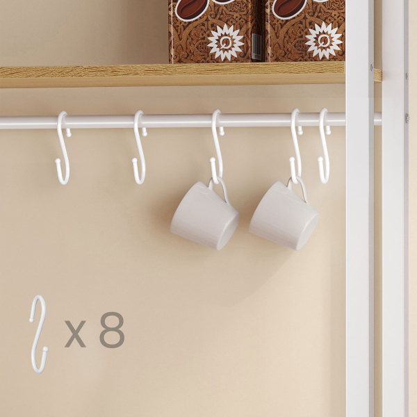 Ραφιέρα Δαπέδου 5 Θέσεων Με Ενσωματωμένες Πρίζες (60x40x170) Vasagle KKS058Y02