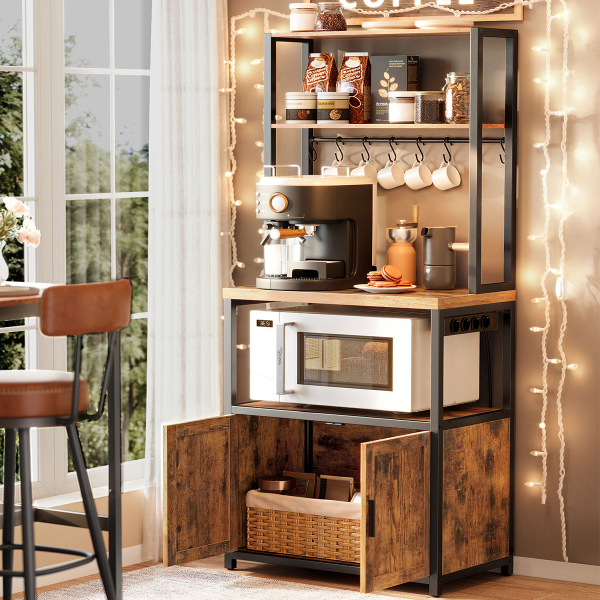 Ραφιέρα Δαπέδου 5 Θέσεων Με Ενσωματωμένες Πρίζες (60x40x170) Vasagle KKS058K02