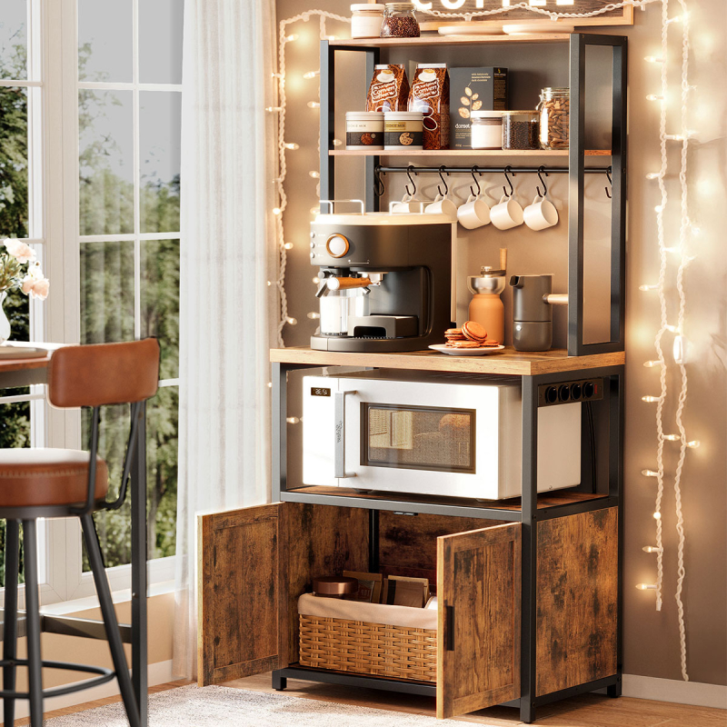 Ραφιέρα Δαπέδου 5 Θέσεων Με Ενσωματωμένες Πρίζες (60x40x170) Vasagle KKS058K02